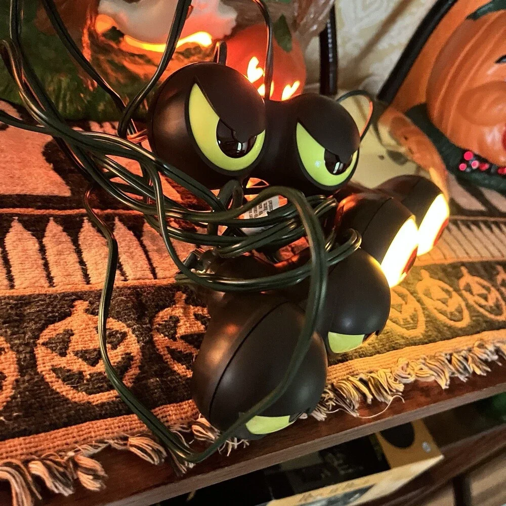 VTG 90s Peep n Peepers Halloween Light Set 3 Spooky Flash Eyes Open Box NIP Work